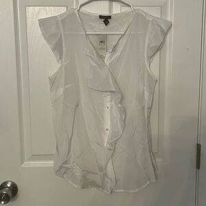 Ann Taylor White silk cap sleeve